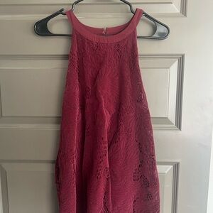 LOFT Chic Burgundy Lace Halter Top